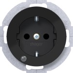 Hager WLS1463BG Steckdose SCHUKO LED erh BS R.Cl sw 