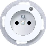 Hager WLS1863WG Steckdose mit Schutzkontaktstift und Kontroll-LED R.1/R.3 polarweiß, glänzend 