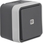 Hager WNC003 Kontroll-Wechselschalter, Feuchtraumschalter Aufputz Serie W.1 grau LT