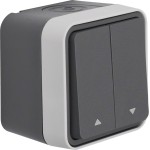Hager WNC300 Jalousie-Serienschalter 1-polig mit Aufdruck Symbol Pfeile AP W.1 grau LT 