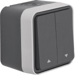Hager WNC302 Jalousie-Serientaster mit Aufdruck Symbol Pfeil AP Serie W.1, grau LT 