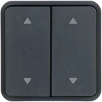 Hager WNT974 Wippe 2fach für Taster BA AP, Bedruckung 2 Pfeile oben/unten, W.1 IP55, grau 