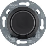 Hager WTN4011BG Universal-Drehdimmer mit Zentralstück (R, L, C, LED), Serie 1930/Glas, schw. gl.