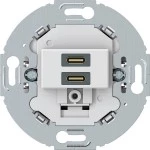 Hager WTS4155WM USB Ladesteckdose Unterputz, C+C PD 20W, runder Tragring, polarweiß matt 
