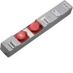 Hager ZAH014L Steckdosenleiste, KVS, CEE 32A 5p, CEE 16 A 5p, 1 x D02-Sicherungssockel 