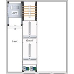 Hager ZAS132BD65AT Zähleranschlusssäule 132, universZ, 2ZP, 3.HZ, 5-polig, Basis, vorb. f. 6ZP, APZ 