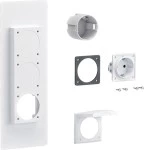 Hager ZY01SD Steckdosenflansch universZ 1xSchuko-Steckdose Verschlussplatte links + rechts 