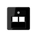 JUNG 169-2UAESW Abdeckung für IAE/UAE-Anschlussdosen, 2 x 8-polig, Thermoplast, 50 x 50 mm, schwarz 