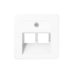 JUNG 169-2UAEWW Abdeckung für IAE/UAE-Anschlussdosen, 2 x 8-polig, Thermoplast, 50 x 50 mm, alpinweiß 