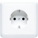 Jung 5520KIWW SCHUKO Steckdose 16A 250V integrierter erhöhter Berührungsschutz SAFETY+ mit Rahmen Duroplast Serie CD alpinweiß 