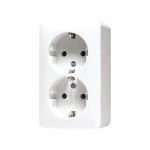 JUNG 6020KIAWW SCHUKO®-Zweifach-Steckdose, 16 A 250 V ~, 47 mm, SAFETY+, AP 600, alpinweiß 
