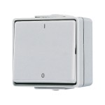 JUNG 602W Wippschalter, Aus 2-pol., 10 AX 250 V ~, IP 44, WG 600 