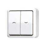 JUNG 609VAWW Jalousie-Wippschalter, 1-pol. (1 Antrieb), 10 AX 250 V ~, AP 600 