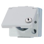 JUNG 620WSL SCHUKO®-Steckdose, 16 A 250 V ~, mit Sicherheitsschloss, senkrecht, IP 44, WG 600 