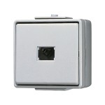 JUNG 634W Taster, 1-pol. Schließer mit separaten Meldekontakten, 10 A 250 V ~, IP 44, WG 600 