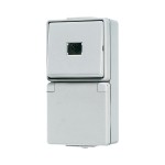 JUNG 671W SCHUKO®-Steckdose 16 A 250 V ~ mit Taster 10 A 250 V ~ (ohne Kalotte), Duroplast, WG 600, grau, senkrecht 