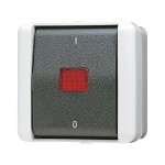 JUNG 802KOW Wipp-Kontrollschalter, Aus 2-pol., 10 AX 250 V ~, IP 44, WG 800 