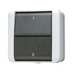 JUNG 802W Wippschalter, Aus 2-pol., 10 AX 250 V ~, IP 44, WG 800 