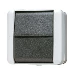 JUNG 807W Wippschalter, Kreuz, 10 AX 250 V ~, IP 44, WG 800 