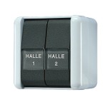 JUNG 809NAW Wippschalter, Doppel-Wechsel, mit Schriftfeldern, IP 44, WG 800 