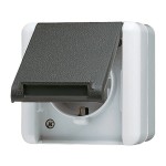 JUNG 820KIW SCHUKO®-Steckdose, 16 A 250 V ~, SAFETY+, SAFETY+, senkrecht, IP 44, WG 800, anthrazit 