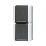 JUNG 822W SCHUKO®-Zweifach-Steckdose, verdrahtet, 16 A 250 V ~, senkrecht, IP 44, WG 800, anthrazit 