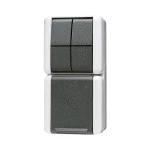 JUNG 875W SCHUKO®-Steckdose 16 A 250 V ~ mit Serienschalter 10 AX 250 V ~, senkrecht, IP 44, WG 800, anthrazit 