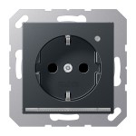 JUNG A1520-OANMLNW SCHUKO®-Steckdose mit LED-Orientierungslicht, 16 A 250 V ~, SAFETY+, Thermoplast lackiert, Serie A, anthrazit matt 
