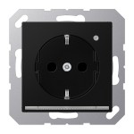 JUNG A1520-OSWMLNW SCHUKO®-Steckdose mit LED-Orientierungslicht, 16 A 250 V ~, SAFETY+, Thermoplast lackiert, Serie A, graphitschwarz matt 