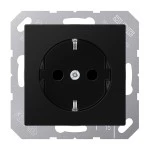 JUNG A1520BFKISWM SCHUKO®-Steckdose, 16 A 250 V ~, SAFETY+, Thermoplast lackiert, Serie A, graphitschwarz matt 