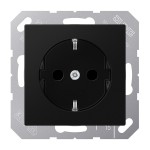 JUNG A1520BFSWM SCHUKO®-Steckdose, 16 A 250 V ~, Thermoplast lackiert, Serie A, graphitschwarz matt 