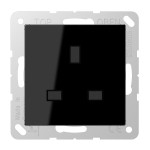 JUNG A3521SW Steckdose, British Standard, 13 A 250 V ~, mit Berührungsschutz, Schraubklemmen, Serie A, schwarz 