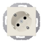 JUNG A520-45KI SCHUKO®-Steckdose 45°, 16 A 250 V ~, SAFETY+, mit nicht geerdetem Tragring, Duroplast, Serie AS, weiß 