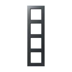 JUNG A5584BFANM Rahmen 4fach, A 550, Thermoplast lackiert, anthrazit matt, senkrechte und waagerechte Montage 