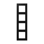 JUNG A5584BFSWM Rahmen 4fach, A 550, Thermoplast lackiert, graphitschwarz matt, senkrechte und waagerechte Montage 