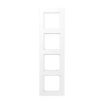 JUNG A5584BFWWM Rahmen 4fach, A 550, Thermoplast lackiert, schneeweiß matt, senkrechte und waagerechte Montage 