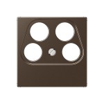 JUNG A561-4SAT2MO Abdeckung für 4-Loch SAT-TV-Steckdose (Axing) 4fach, Thermoplast lackiert, Serie A, mokka 