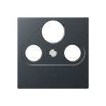 JUNG A561BFPLSATANM Abdeckung für Universal-Sat/BK-Dosen 1fach, Thermoplast lackiert, Serie A, anthrazit matt 