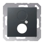 JUNG A562-1BFANM Abdeckung für 1 Rundsteckverbinder bis 18,5 mm Ø 1fach, Thermoplast lackiert, Serie A, anthrazit matt 