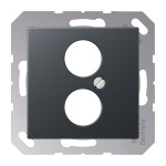 JUNG A562-2BFANM Abdeckung für 2 Rundsteckverbinder bis 18,5 mm Ø 2fach, Thermoplast lackiert, Serie A, anthrazit matt 