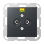 JUNG A565-2BFANM Potentialausgleich-Steckdose, Schraubklemmen, Thermoplast lackiert, Serie A, anthrazit matt 