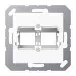 JUNG A569-21ACSWW Abdeckung (geschraubt) für Modular-Jack-Steckbuchsen, 2fach, Reichle + De Massari, Duroplast, Serie AS/A, alpinweiß 