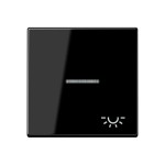 JUNG A590KO5LSW Wippe 1fach, Symbol Licht, mit Lichtleiter, Duroplast, Serie A, schwarz 
