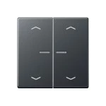 Jung A595BFKO5MPANM Wippe 2-fach mit Lichtleiter mit 4 Pfeilsymbolen Thermoplast lackiert Serie A anthrazit matt 