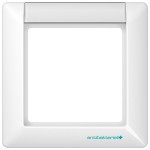 JUNG ABAS581NAWW Rahmen 1fach, mit Schriftfeld, AS 500 antibakteriell, IP 44, Duroplast antibakteriell, alpinweiß, senkrechte Montage 