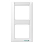 JUNG ABAS582NAWW Rahmen 2fach, mit Schriftfeld, AS 500 antibakteriell, IP 44, Duroplast antibakteriell, alpinweiß, senkrechte Montage 