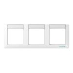 JUNG ABAS5830NAWW Rahmen 3fach, mit Schriftfeld, AS 500 antibakteriell, IP 44, Duroplast antibakteriell, alpinweiß, waagerechte Montage 