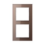 JUNG AC582GLMO Glasrahmen 2fach, A CREATION, mokka, senkrechte und waagerechte Montage 