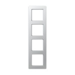 JUNG AF584BFAL Rahmen 4fach, A FLOW, Thermoplast lackiert, aluminium, senkrechte und waagerechte Montage 