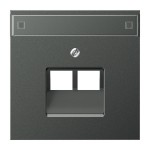 JUNG AL2969-2NAUAAN Abdeckung für IAE/UAE-Anschlussdosen, 2 x 8-polig, mit Schriftfeld, Aluminium lackiert, Serie LS, anthrazit 